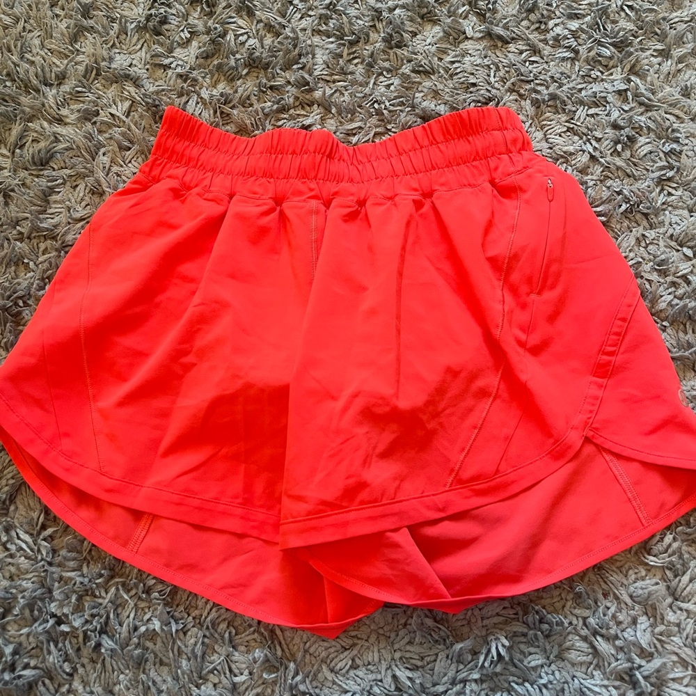 lululemon athletica Neon Coral Athletic Shorts